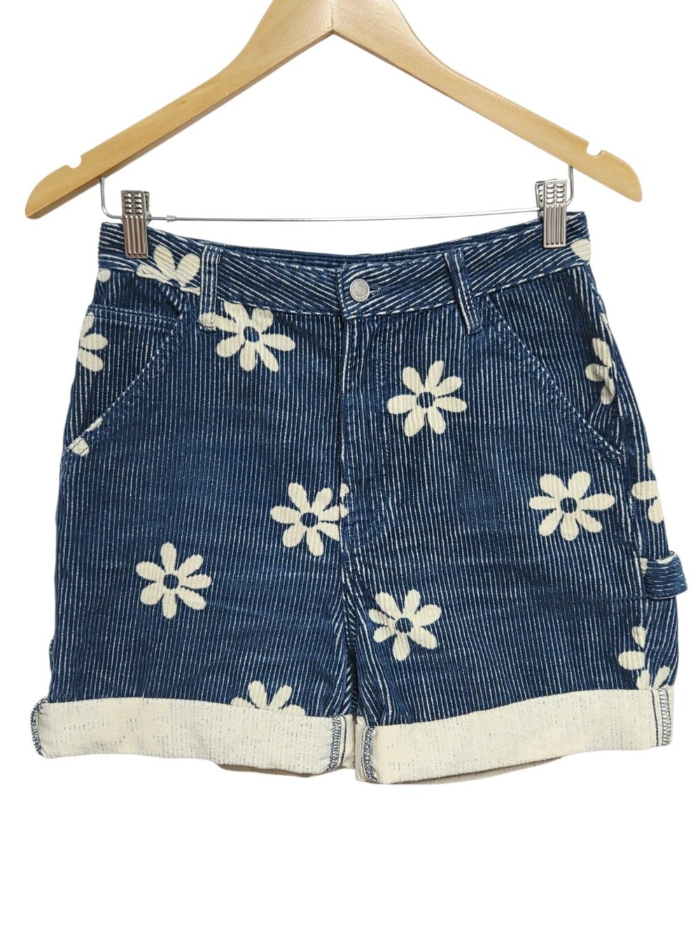 Pacsun 90’s Boyfriend Carpenter Shorts Daisy Corduroy Size 27